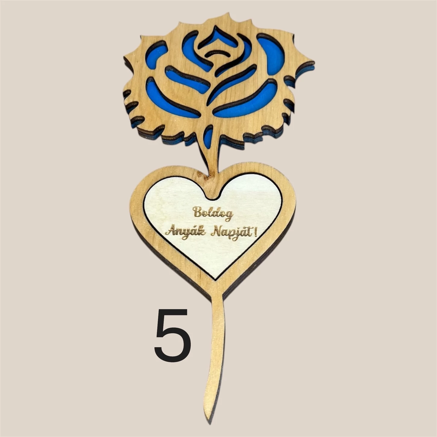 Személyre szabható fa virág dekor ,talp nélküli (Anyák napjára, nőnapra, ajándékba)