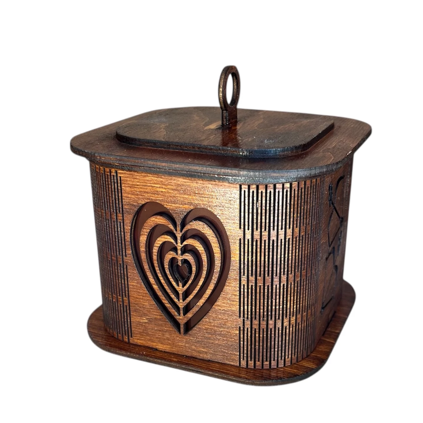 Mahagóni Valentinnapi LED lámpás – romantikus piros hangulatfény