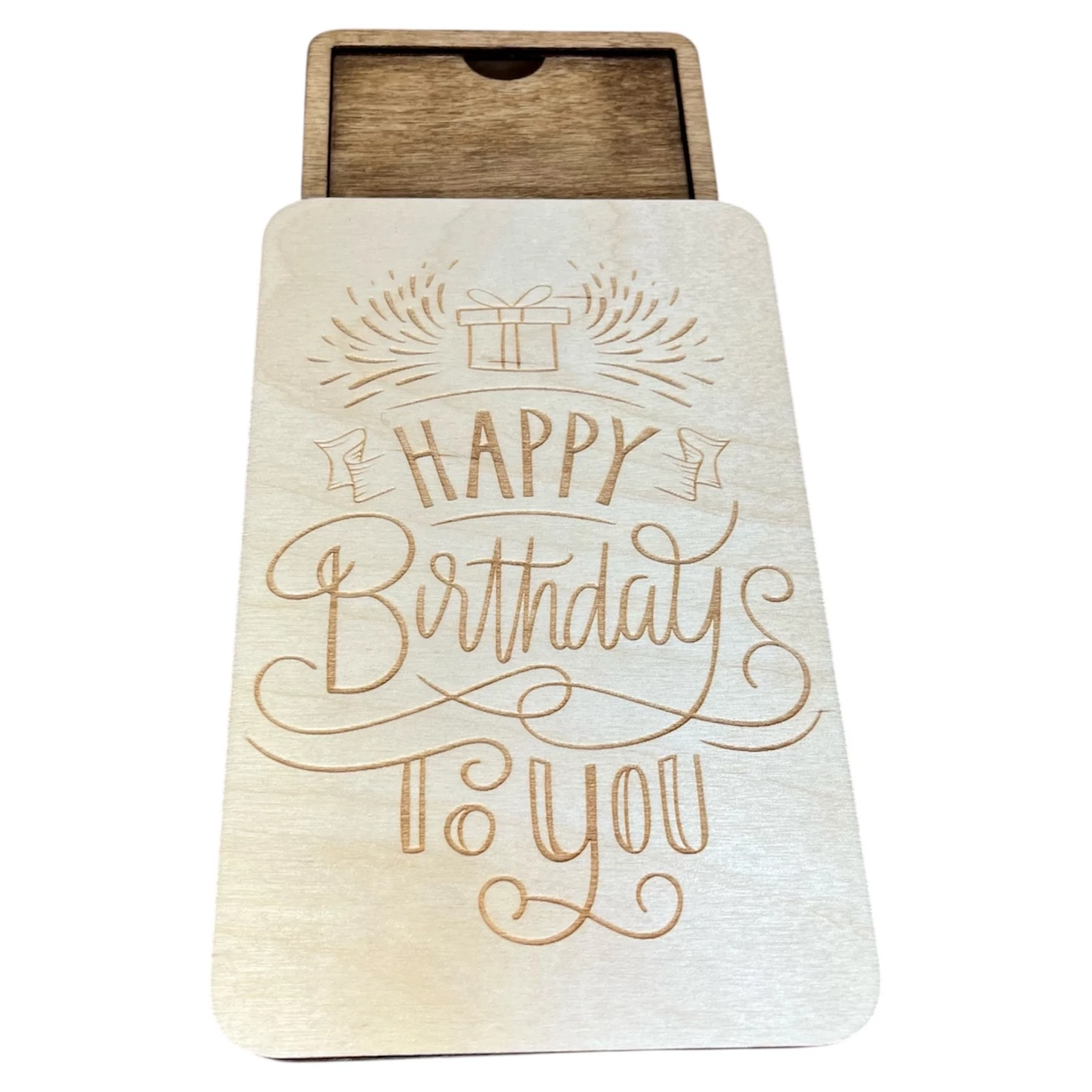 Születésnapi pénzátadó doboz – gravírozott, személyre szabható