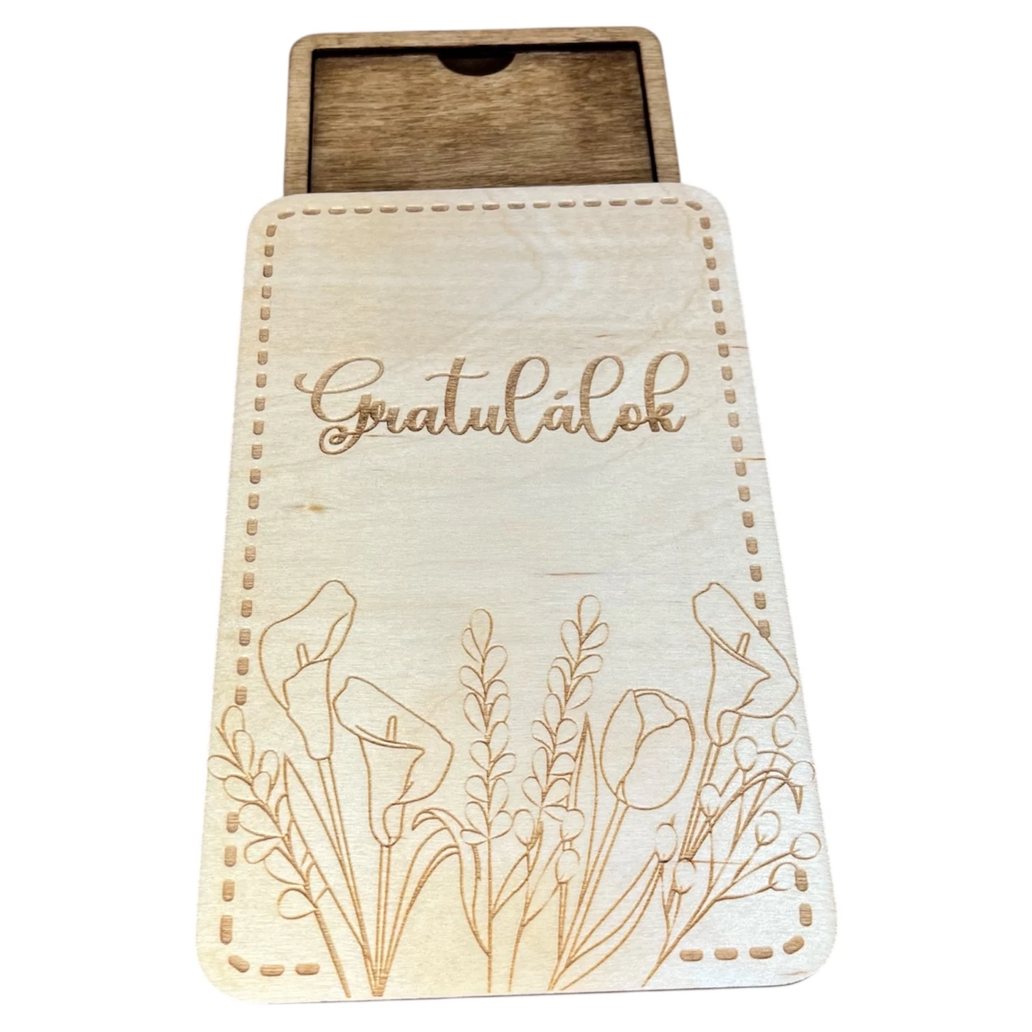 Pénzátadó doboz virágos mintával– személyre szabható