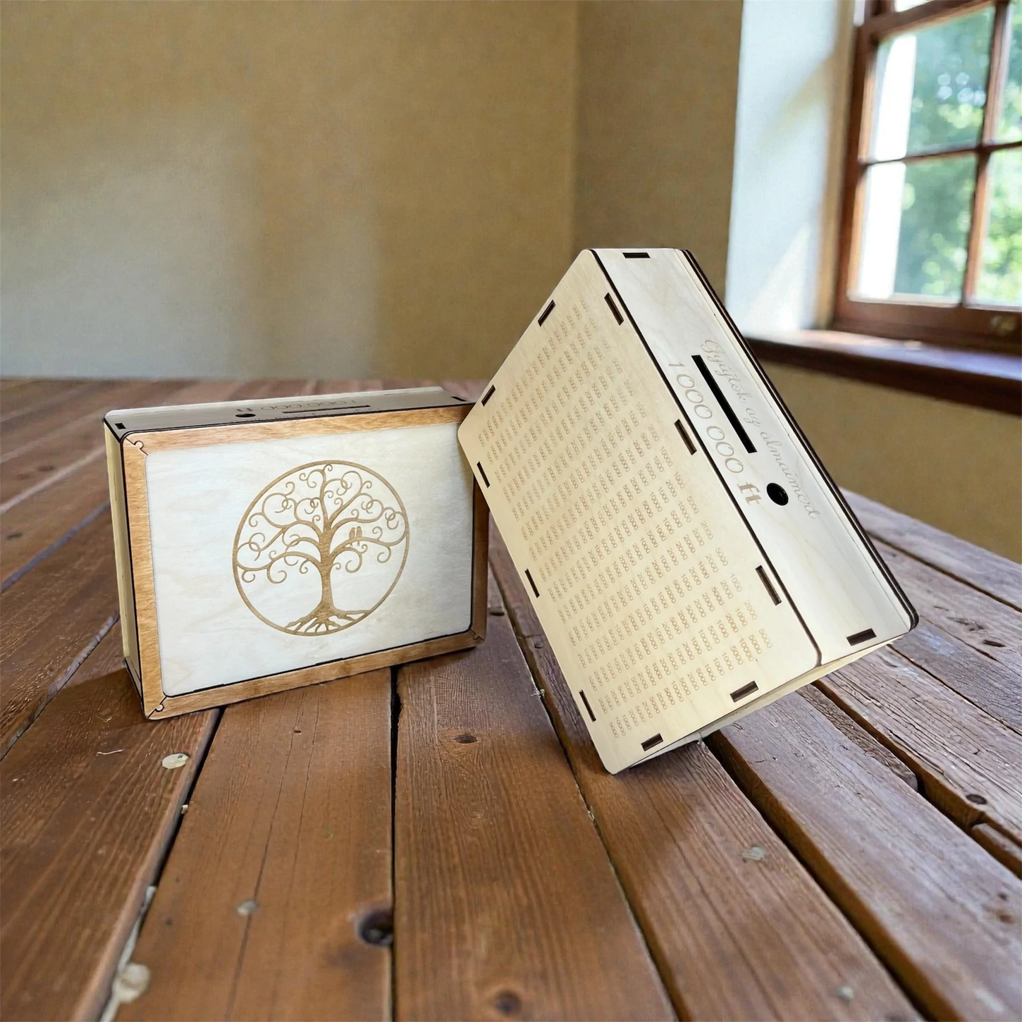 Életfa pénzgyűjtő díszdoboz – 1 000 000 Ft célösszeghez