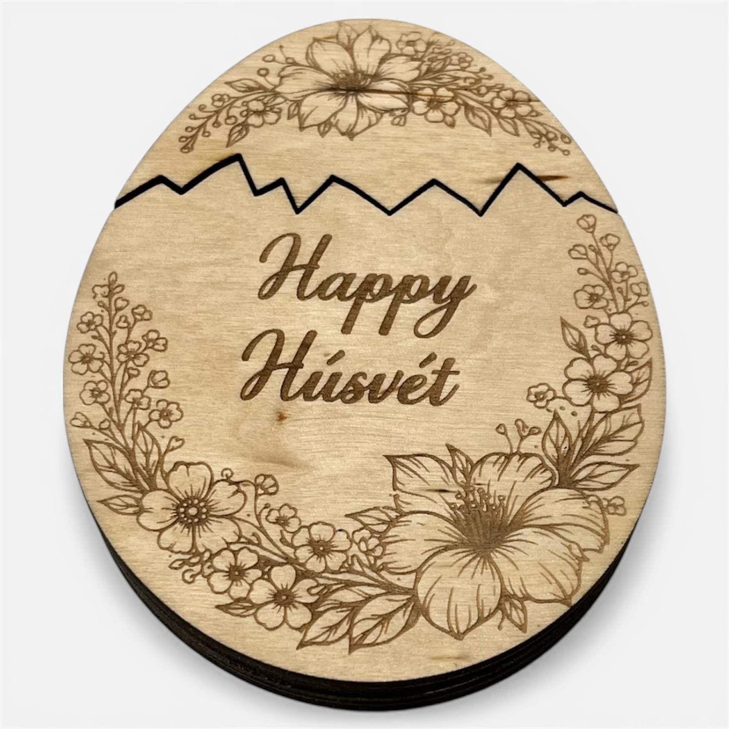 Húsvéti pénzátadó tojás – virágos gravírozással