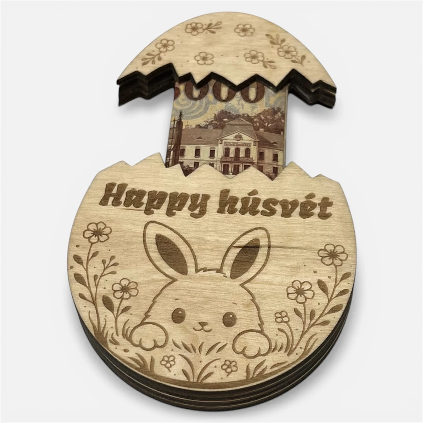 Húsvéti pénzátadó tojás – nyuszi mintával