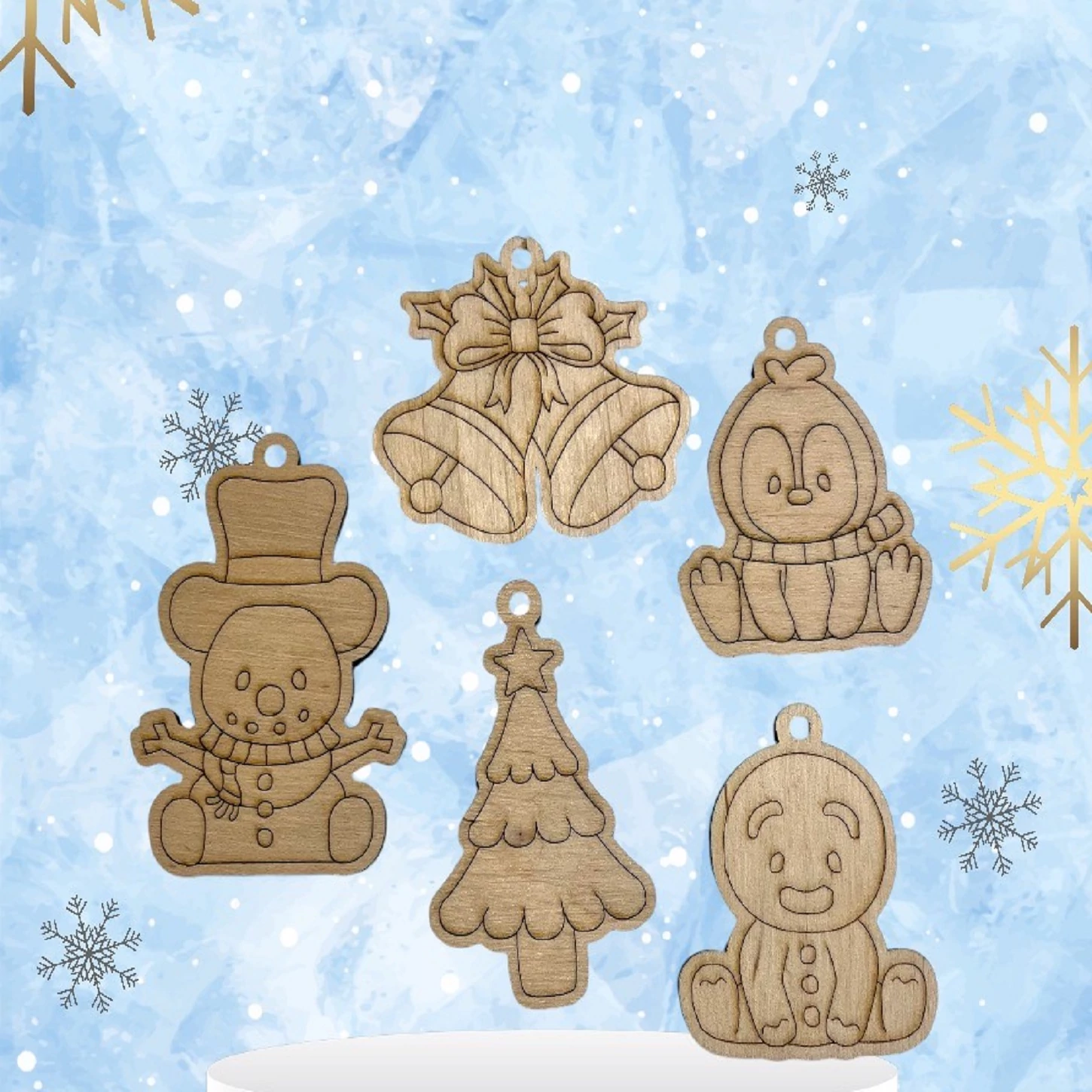 Karácsonyfadísz csomag- 5 db különböző minta1