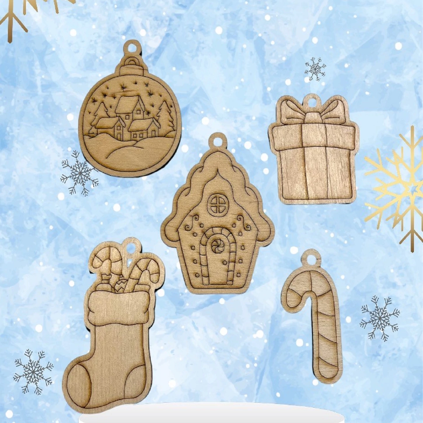 Karácsonyfadísz csomag- 5 db különböző minta2