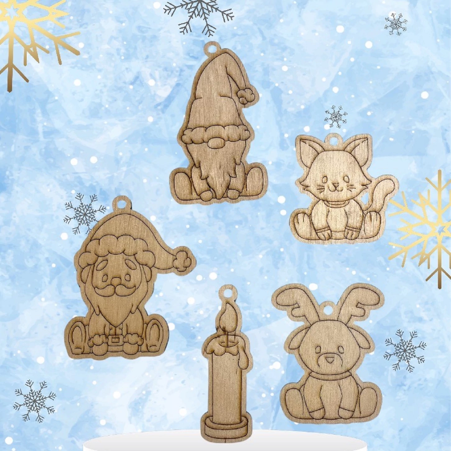 Karácsonyfadísz csomag- 5 db különböző minta3