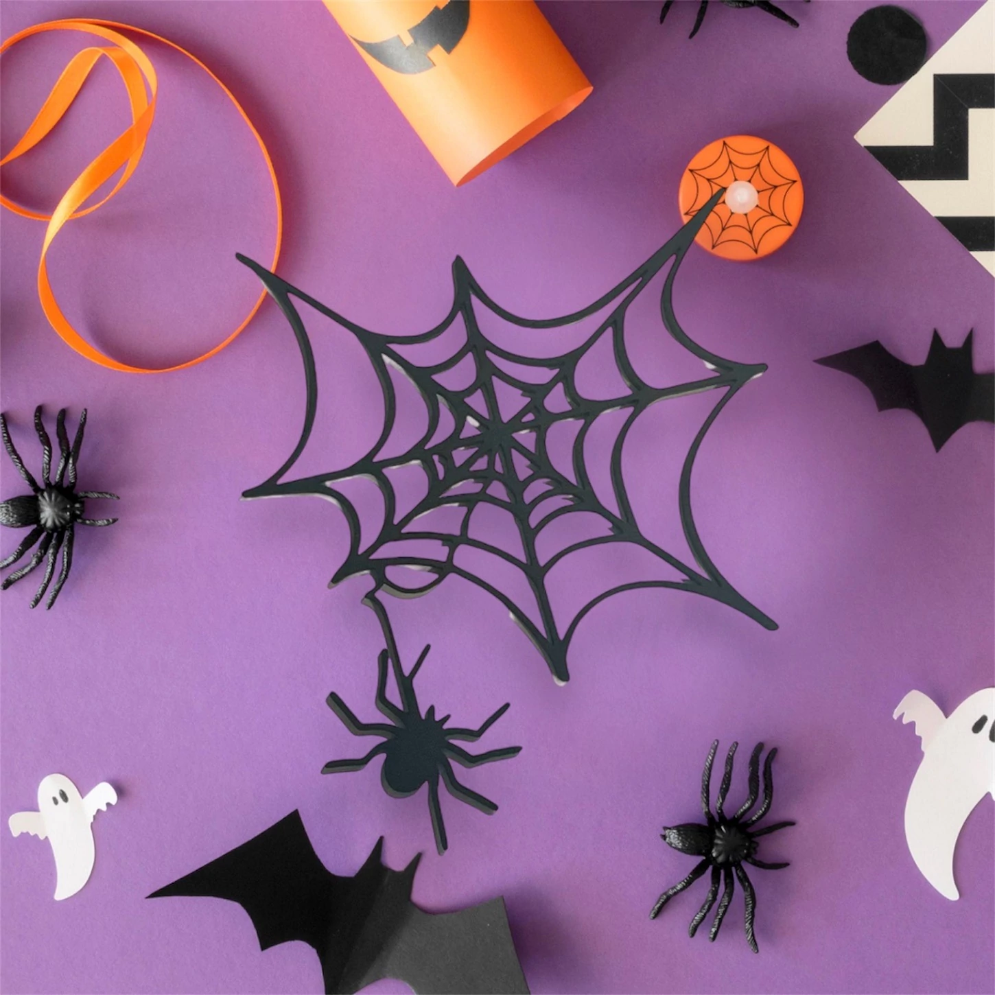 Pókháló és pók halloween dekoráció