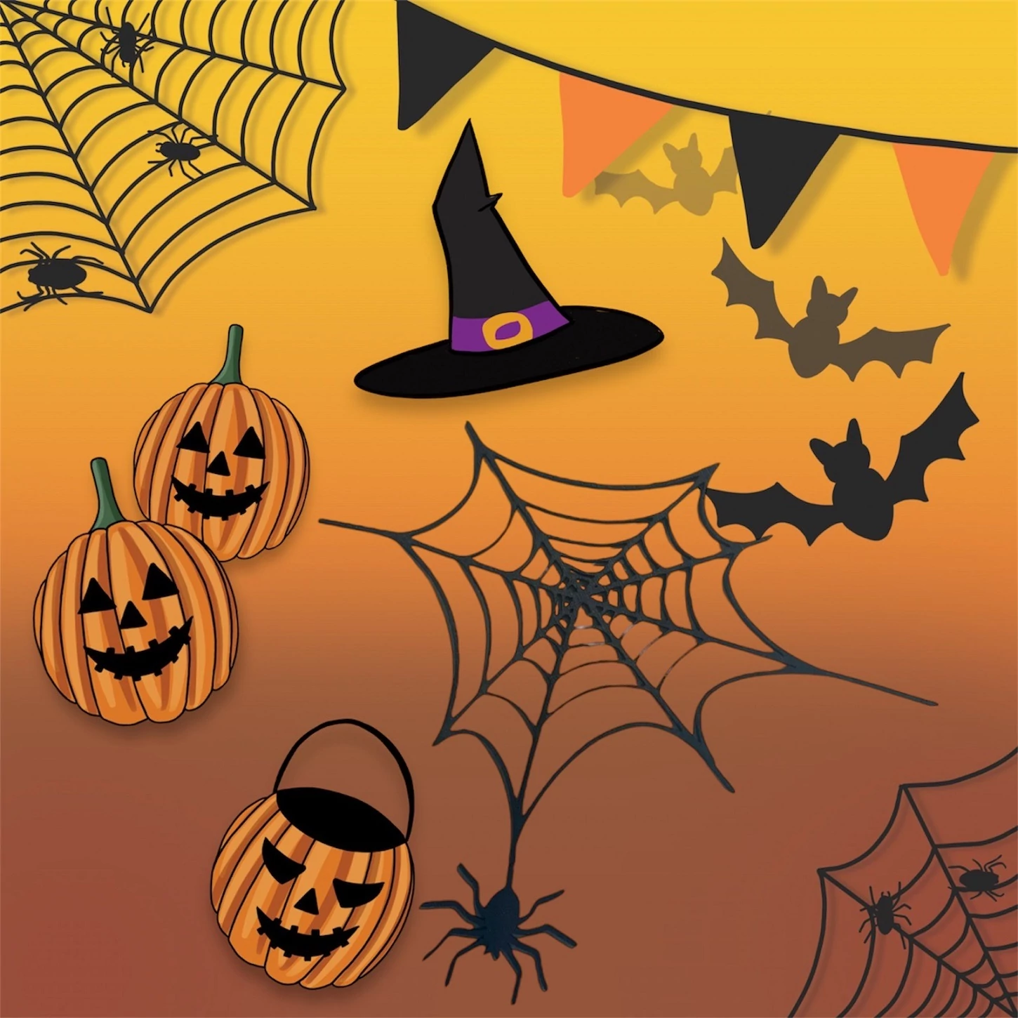 Pókháló pókkal halloween dekoráció