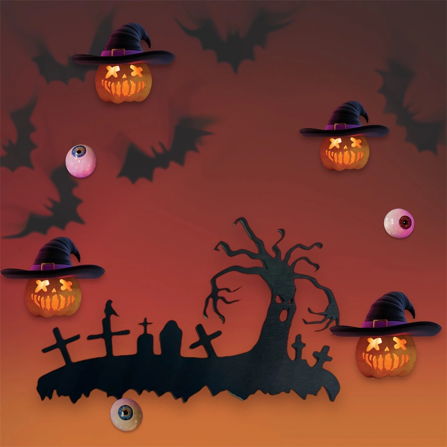 Rémisztő temető halloween dekoráció