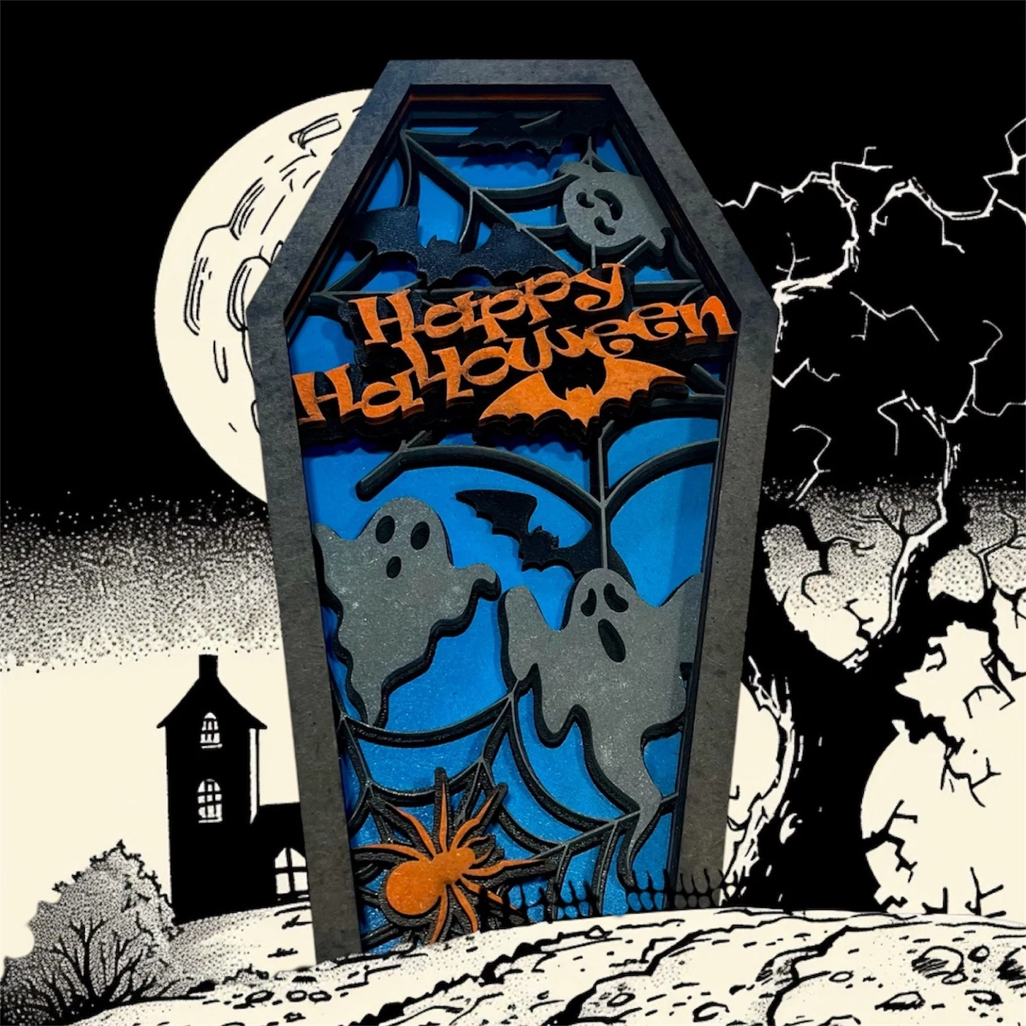 Happy Halloween 3d dekoráció