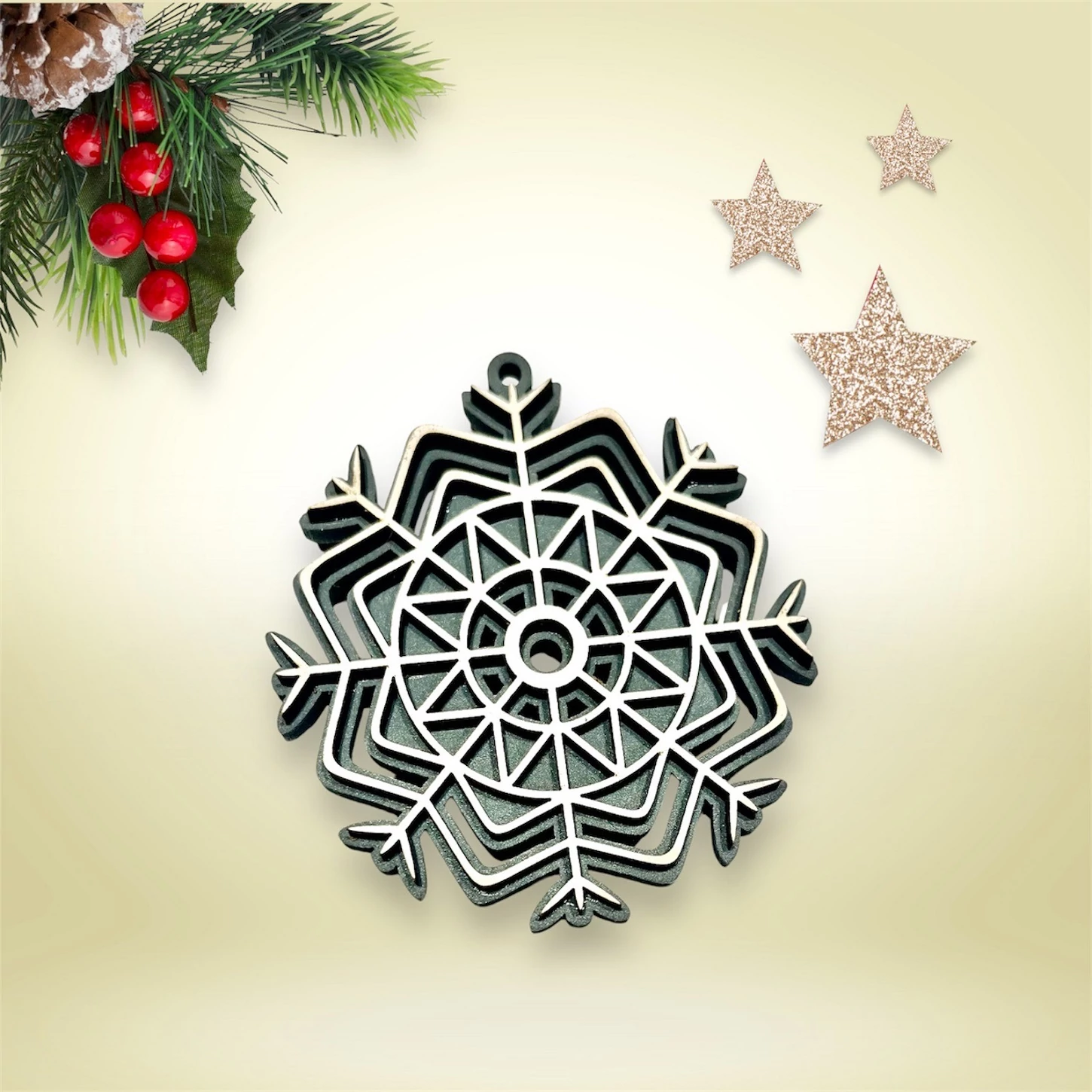 Karácsonyfa dísz hópehely