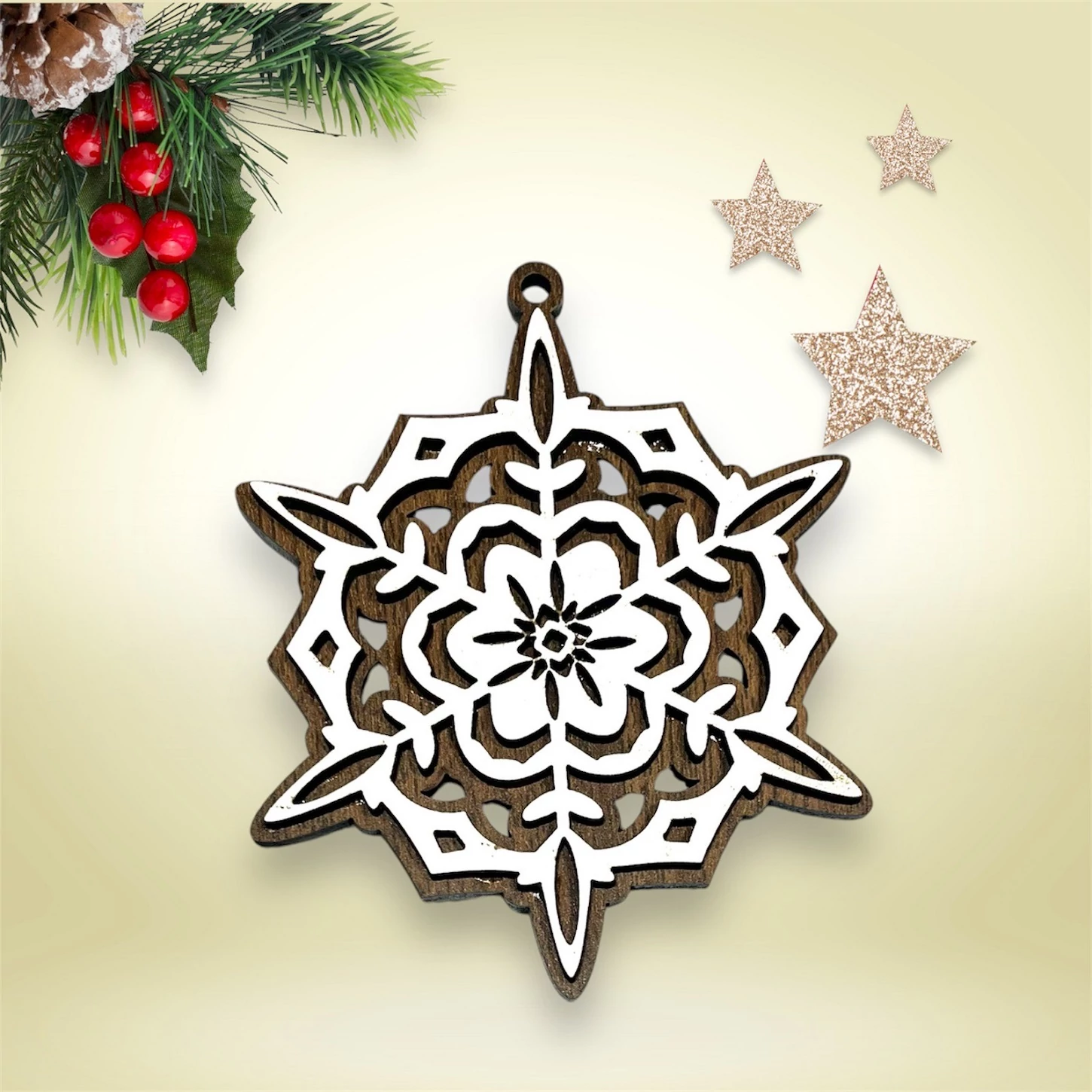 Karácsonyfa dísz jégkristály