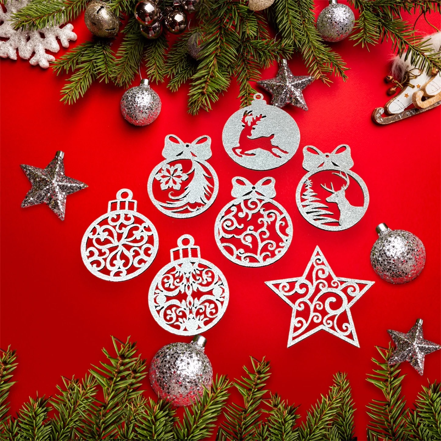 Karácsonyfadísz csomag – 7db