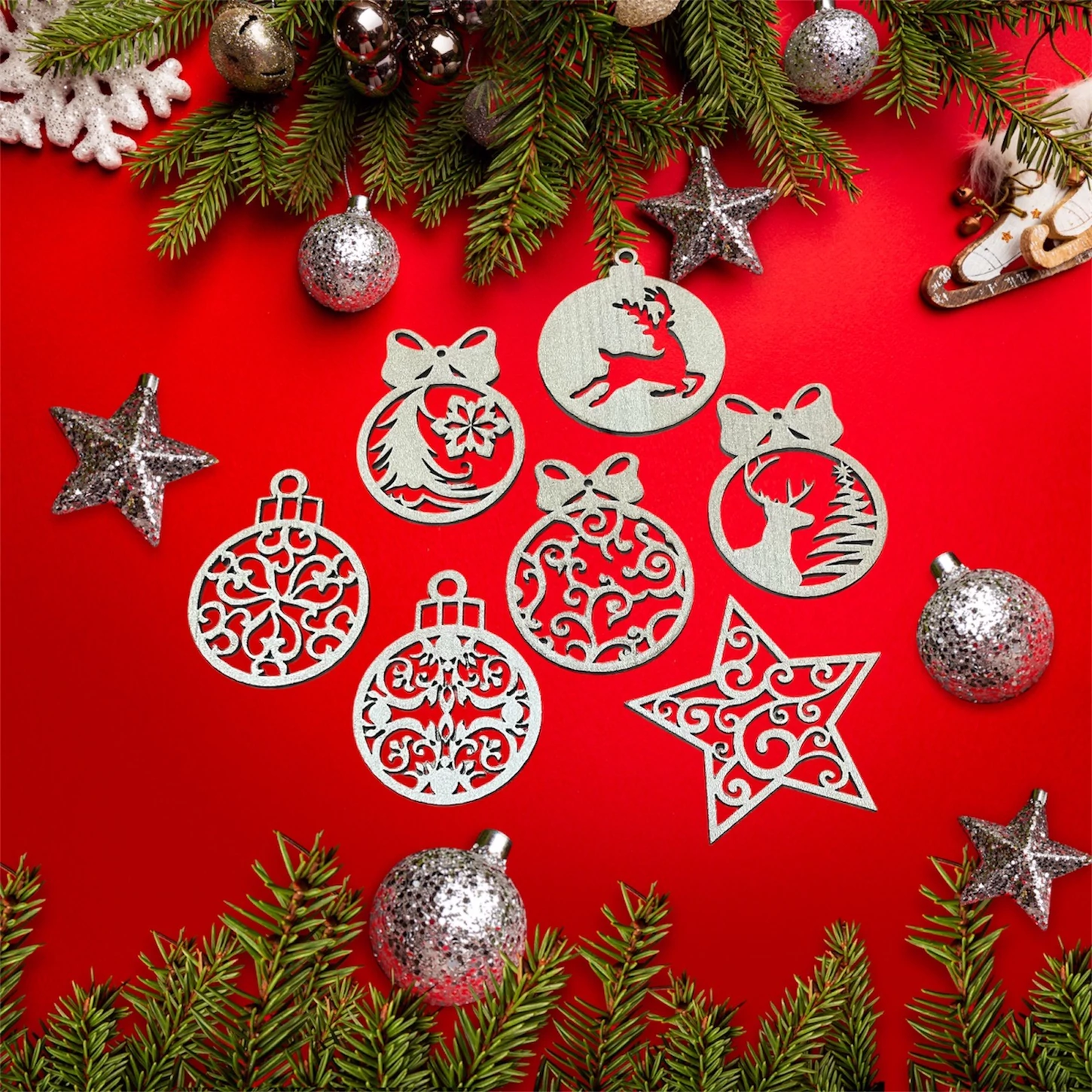 Karácsonyfadísz csomag – 7db