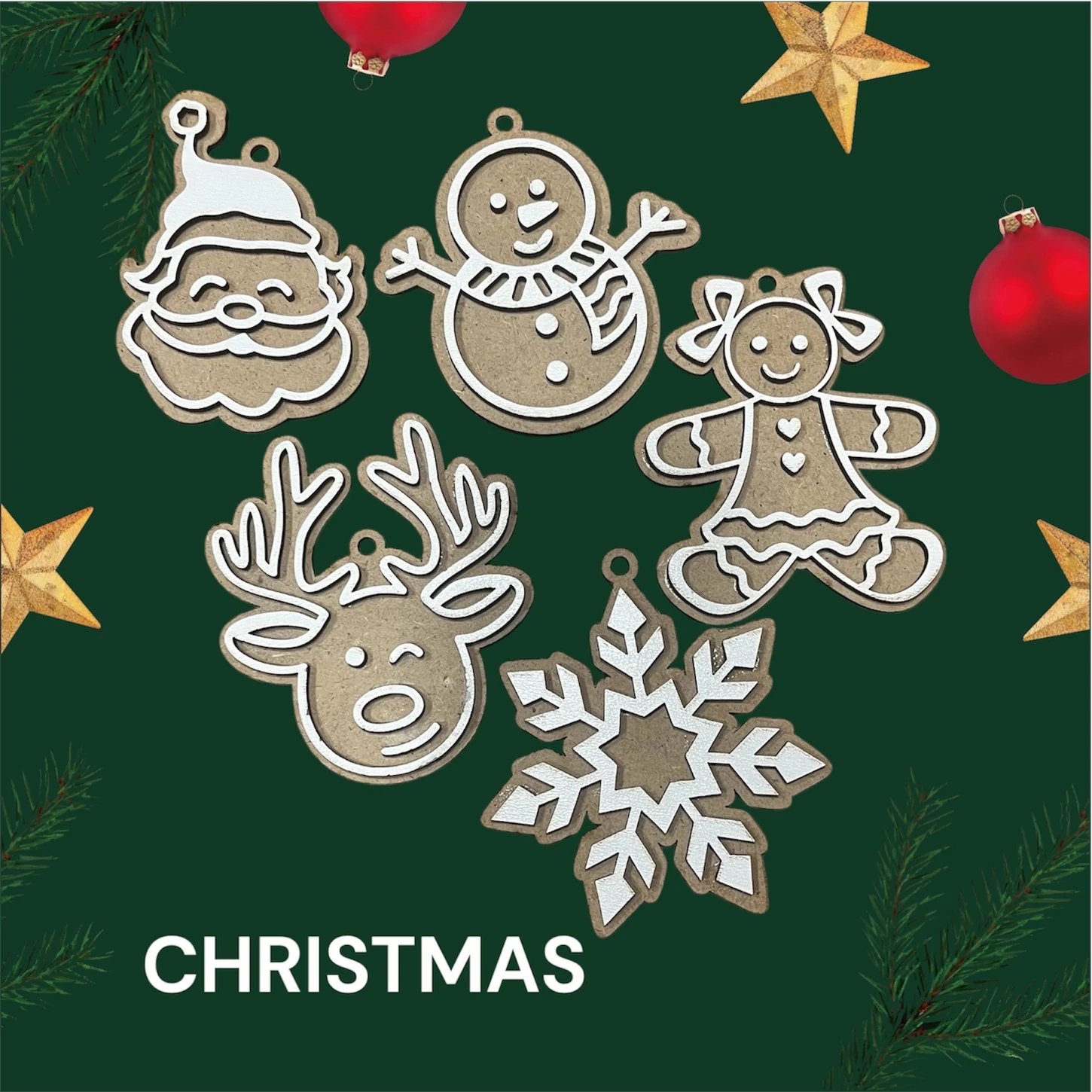 Karácsonyfadísz csomag – mézeskalács