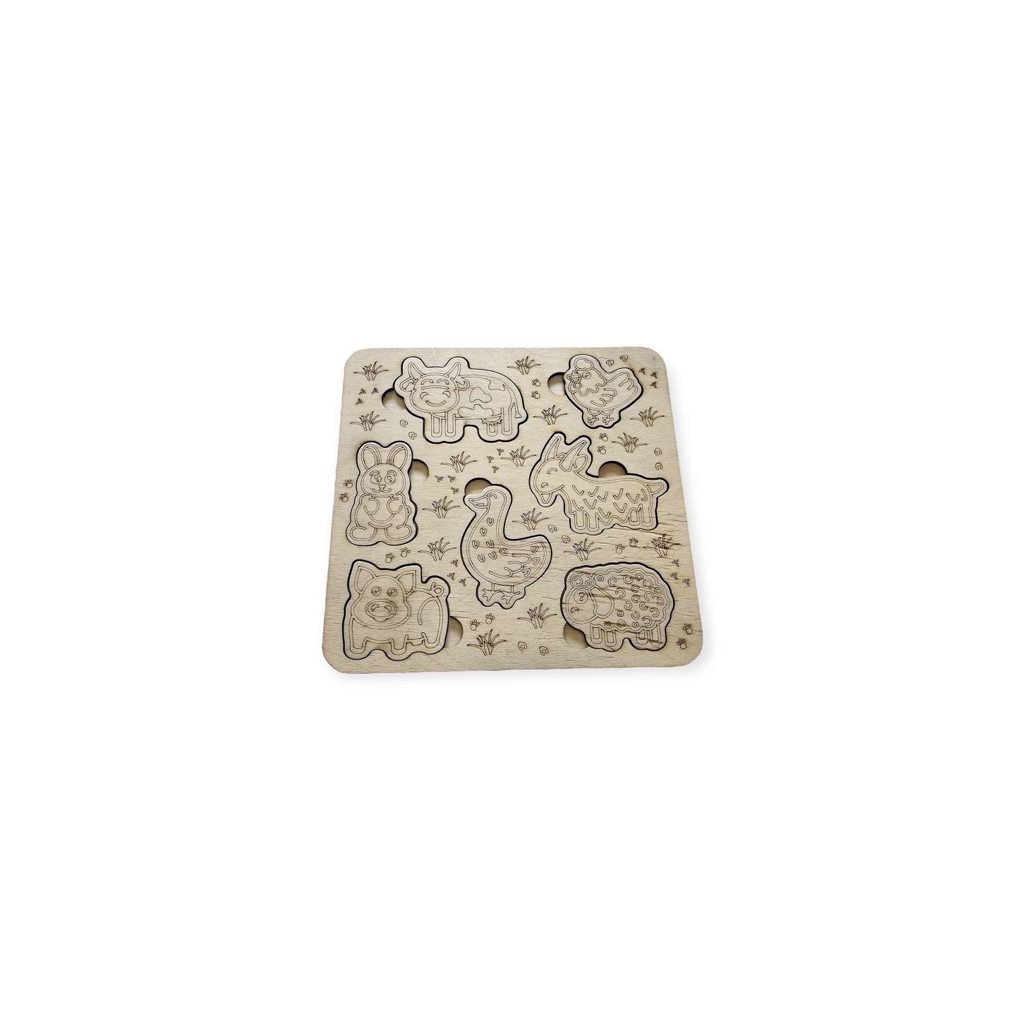 Fából készült háziállatos puzzle 