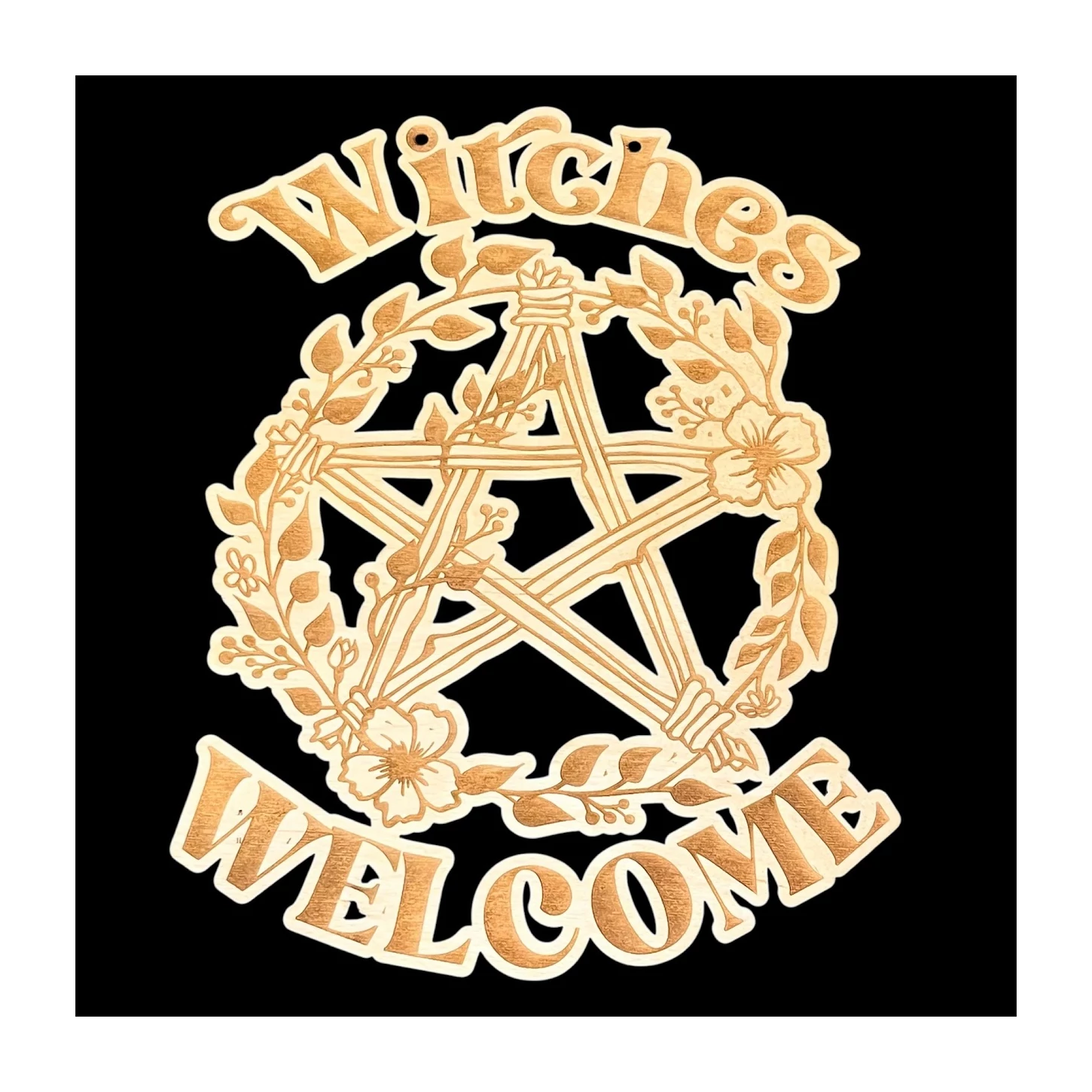 Witches Welcome – Egyedi fa fal-ajtó dekoráció