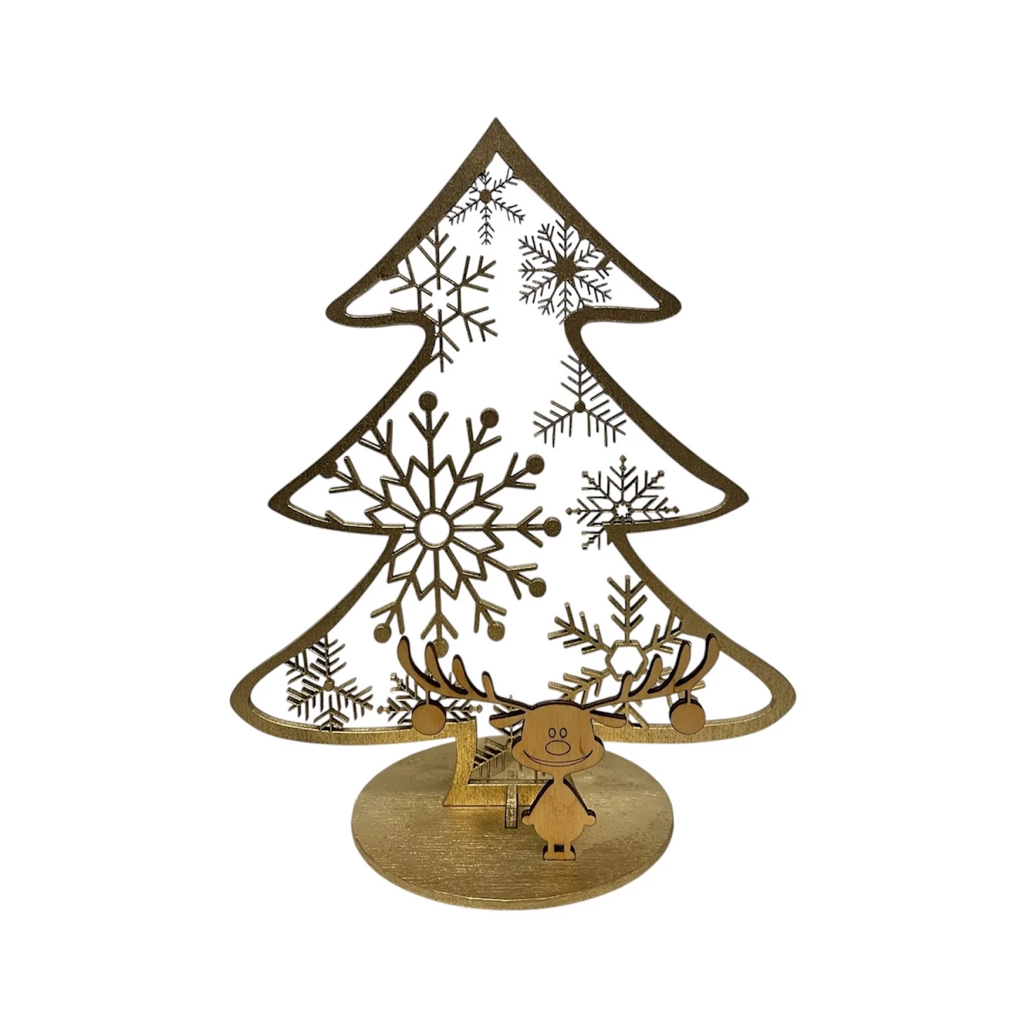 Arany rénszarvasos karácsonyi asztaldísz