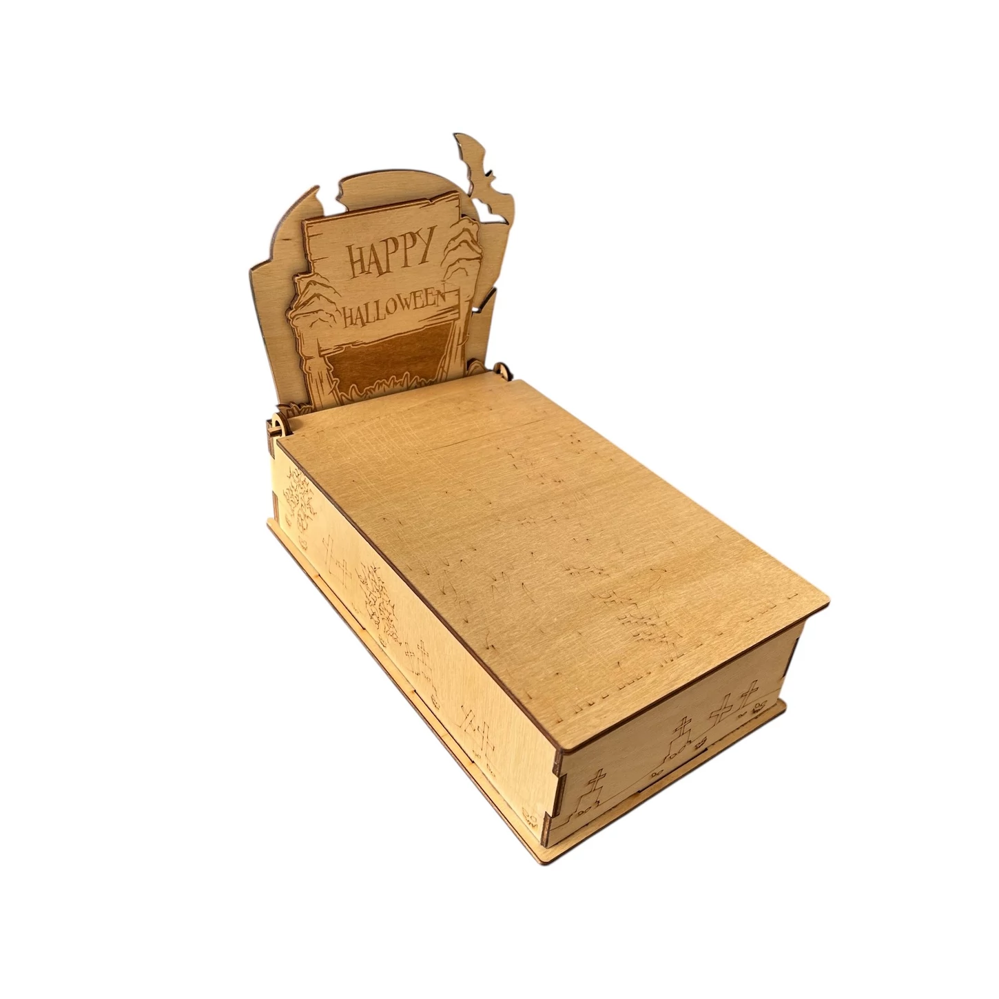 Halloweeni sírdoboz – „Boldog Halloweent”