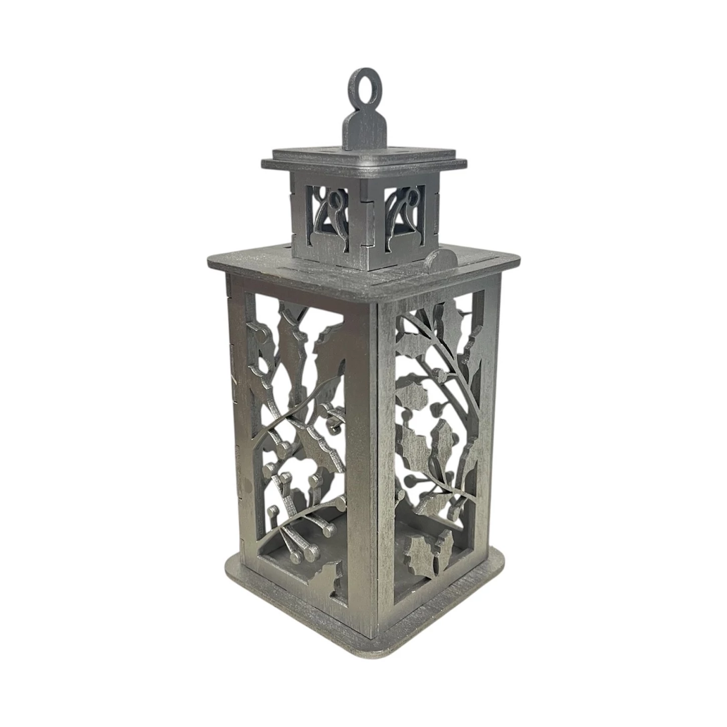 Karácsonyi ezüst mécsestartó – Fagyal mintával