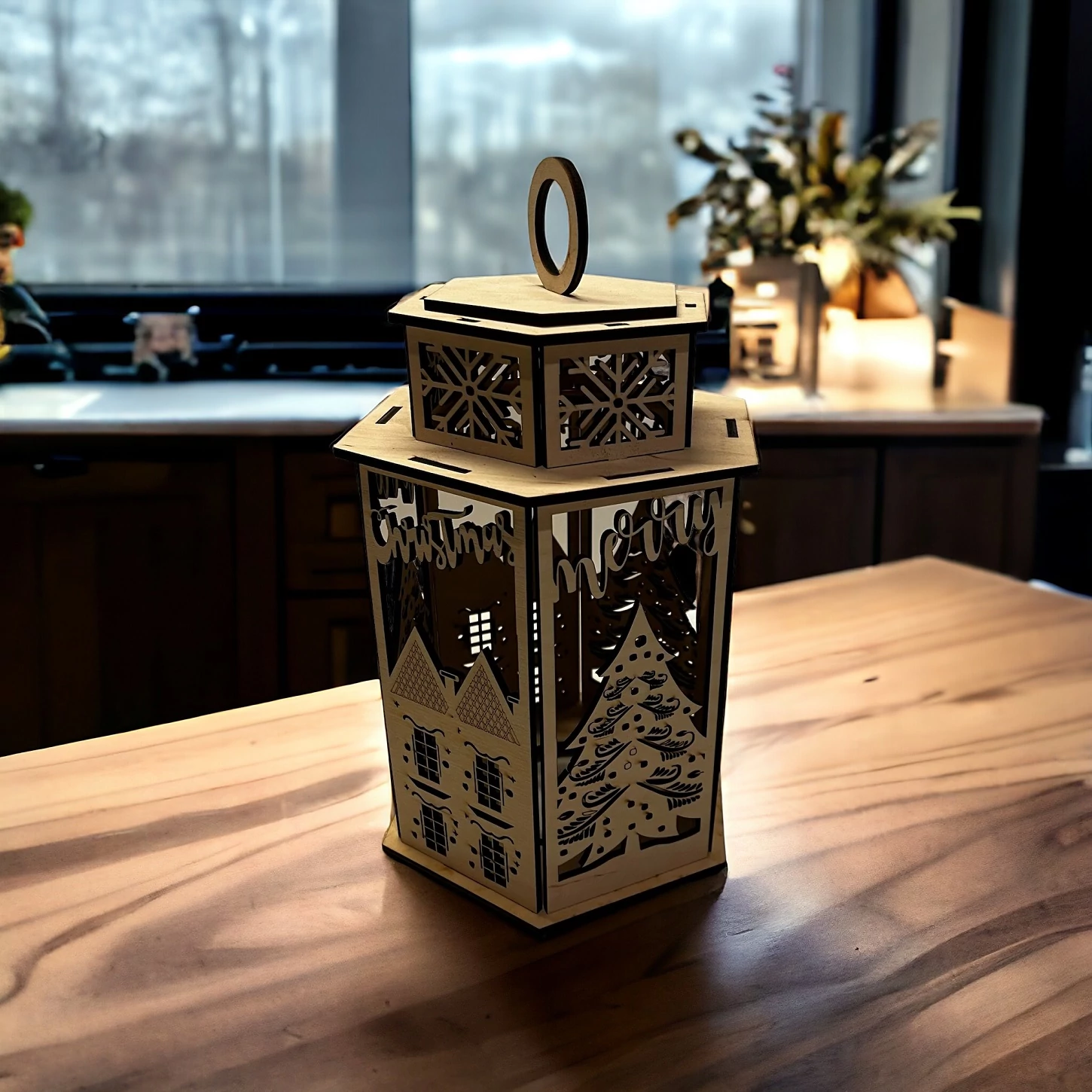 Karácsonyi lámpás-fenyő