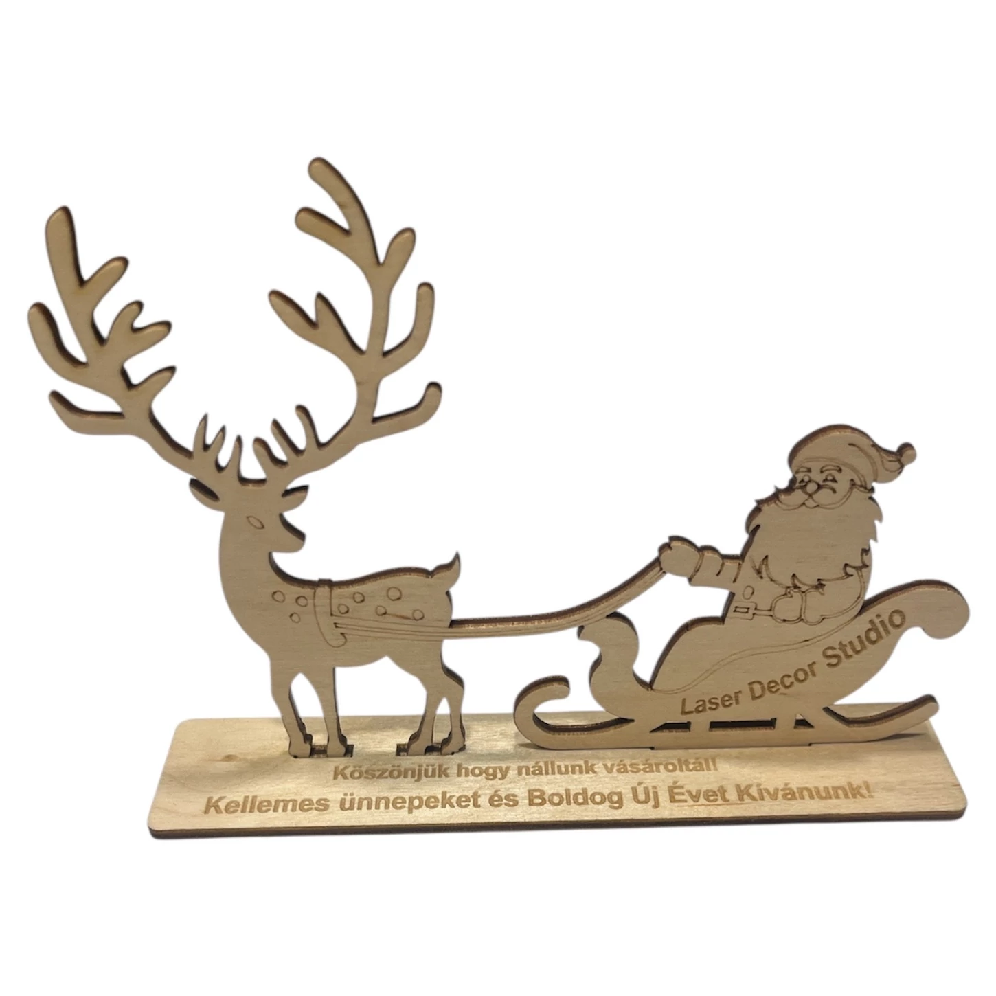 Mikulás szarvassal – Asztali dísz, év végi köszönőajándék