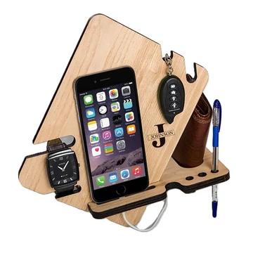Fa asztali rendező – telefontartó, óratartó, kulcstartó 