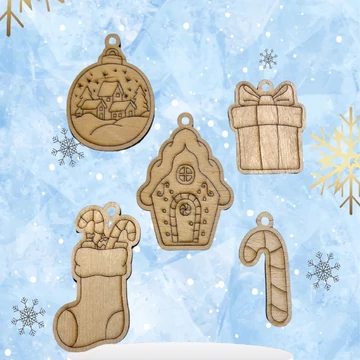 Karácsonyfadísz csomag- 5 db különböző minta2