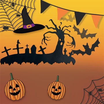 Rémisztő temető halloween dekoráció
