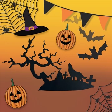 Farkas a temetőben halloween dekoráció