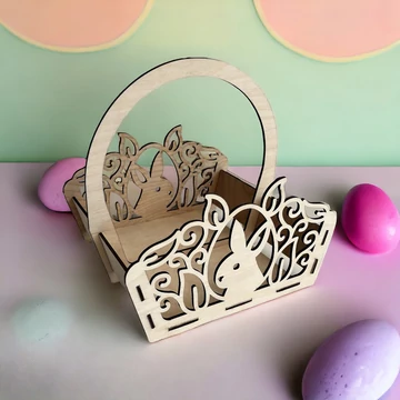 Nyuszis tojásgyűjtő kosárka